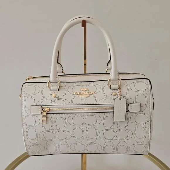 Coach Rowan Satchel/Crossbody Bag Chalk/Gold (LIKE NEW!) - Picture 1 of 13